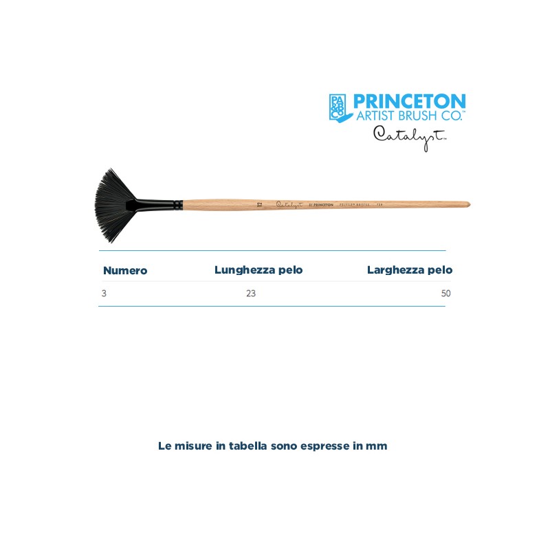 Princeton Catalyst Serie n.P6400 pennello setola sintetica Polytip ventaglio, manico lungo