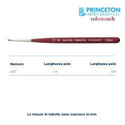 Princeton Velvetouch Mini Serie n.P3950 pennello sintetico fibra mista angolare, manico corto
