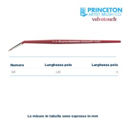 Princeton Velvetouch Mini Serie n.P3950 pennello sintetico fibra mista liner corto con ghiera angolare, manico corto