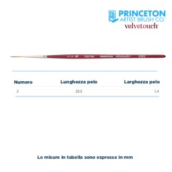 Princeton Velvetouch Serie n.P3950 pennello sintetico fibra mista liner lungo, manico corto
