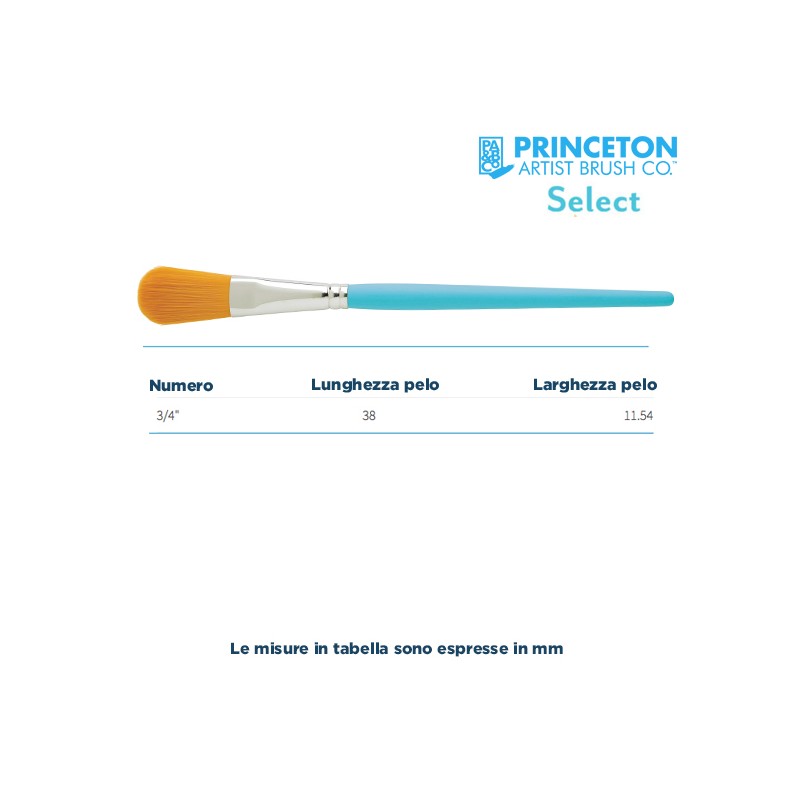 Princeton Select Serie n.P3750 pennello sintetico ovale, manico corto