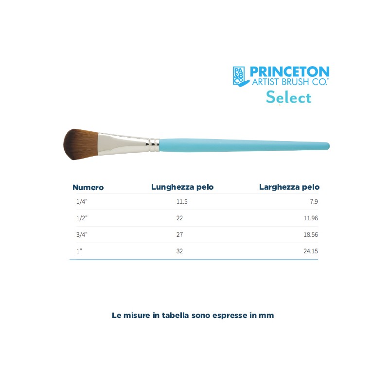 Princeton Select Serie n.P3750 bombasino ovale sintetico, manico corto