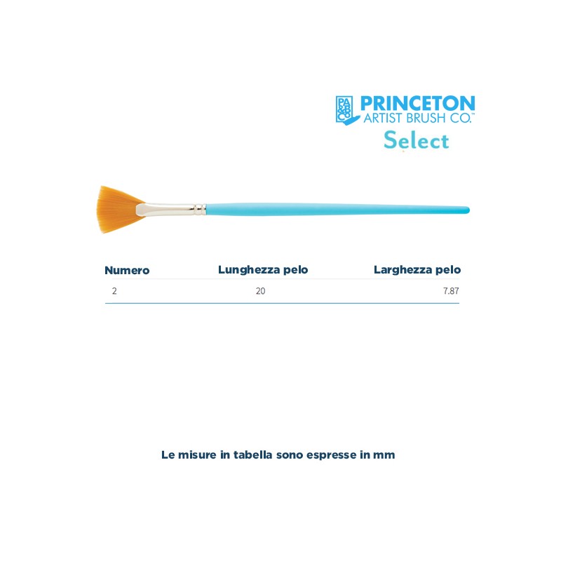 Princeton Select Serie n.P3750 pennello sintetico ventaglio, manico corto