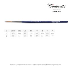 Tintoretto Serie n.453, pennello sintetico bronzo a punta tonda extra lungo, manico corto