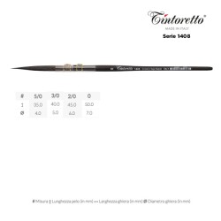 Tintoretto Serie n.1408, linea Feltracco Classic, pennello sintetico vajo kazan a punta tonda, manico corto