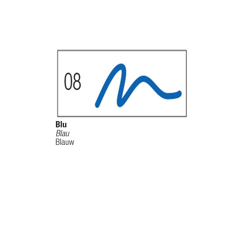 08 - Pebeo 7A Pennarello Tessuti Chiari Blu punta a pennello 1mm