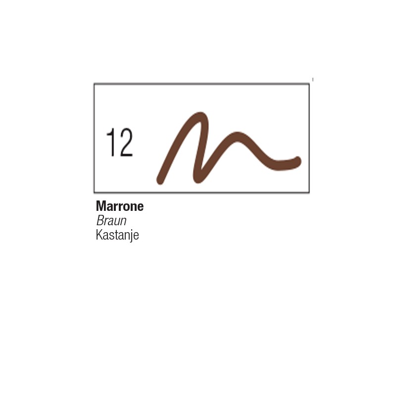 12 - Pebeo 7A Pennarello Tessuti Chiari Marrone punta a pennello 1mm