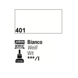 401 - Pebeo Acrylic Marker Bianco punta fine rotonda 1,2mm