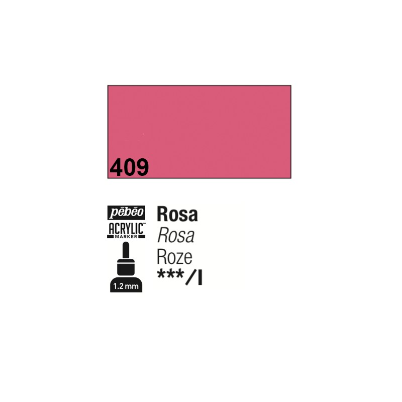 409 - Pebeo Acrylic Marker Rosa punta fine rotonda 1,2mm