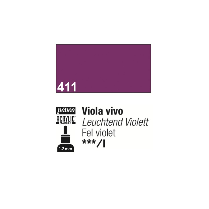 411 - Pebeo Acrylic Marker Viola Vivo punta fine rotonda 1,2mm