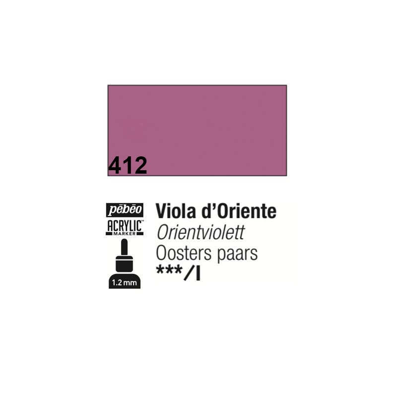 412 - Pebeo Acrylic Marker Viola D'Oriente punta fine rotonda 1,2mm