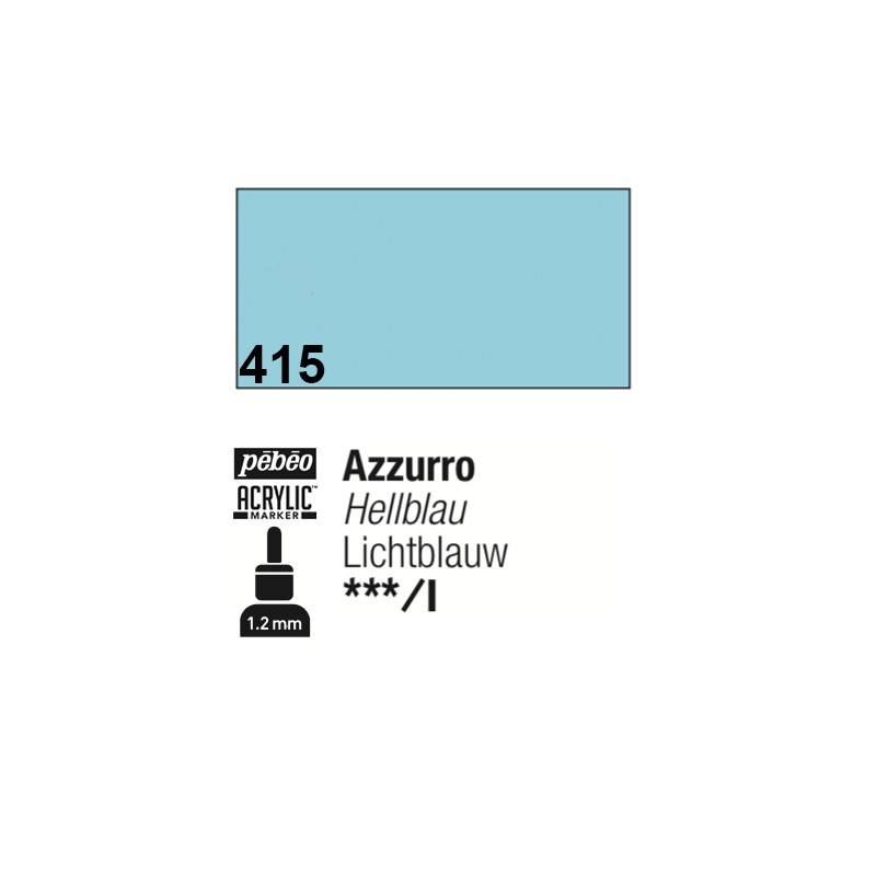 415 - Pebeo Acrylic Marker Azzurro punta fine rotonda 1,2mm