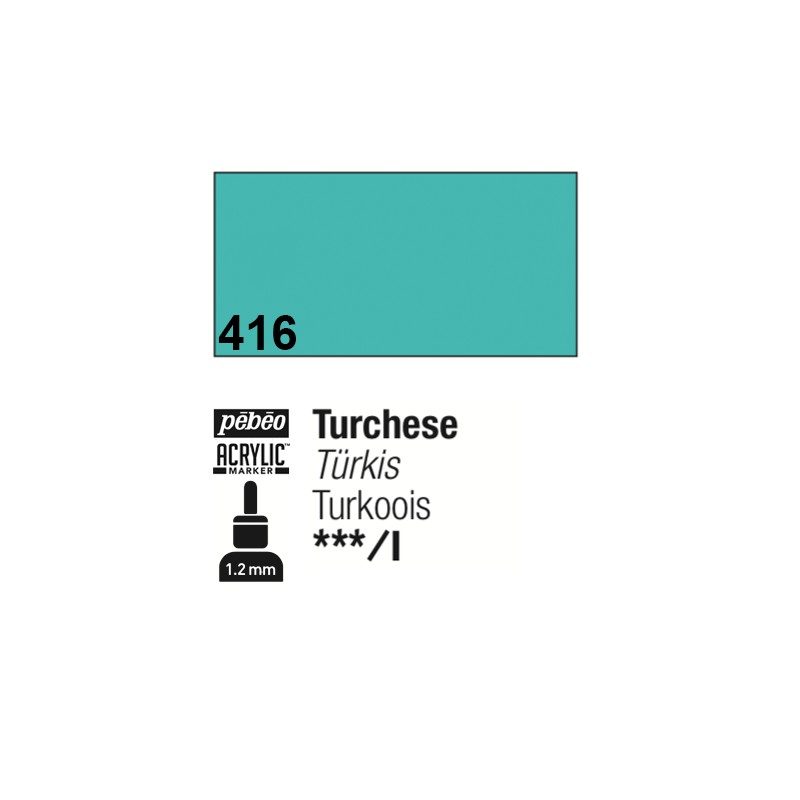 416 - Pebeo Acrylic Marker Turchese punta fine rotonda 1,2mm