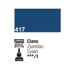 417 - Pebeo Acrylic Marker Ciano punta fine rotonda 1,2mm