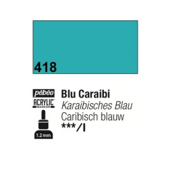 418 - Pebeo Acrylic Marker Blu Caraibi punta fine rotonda 1,2mm