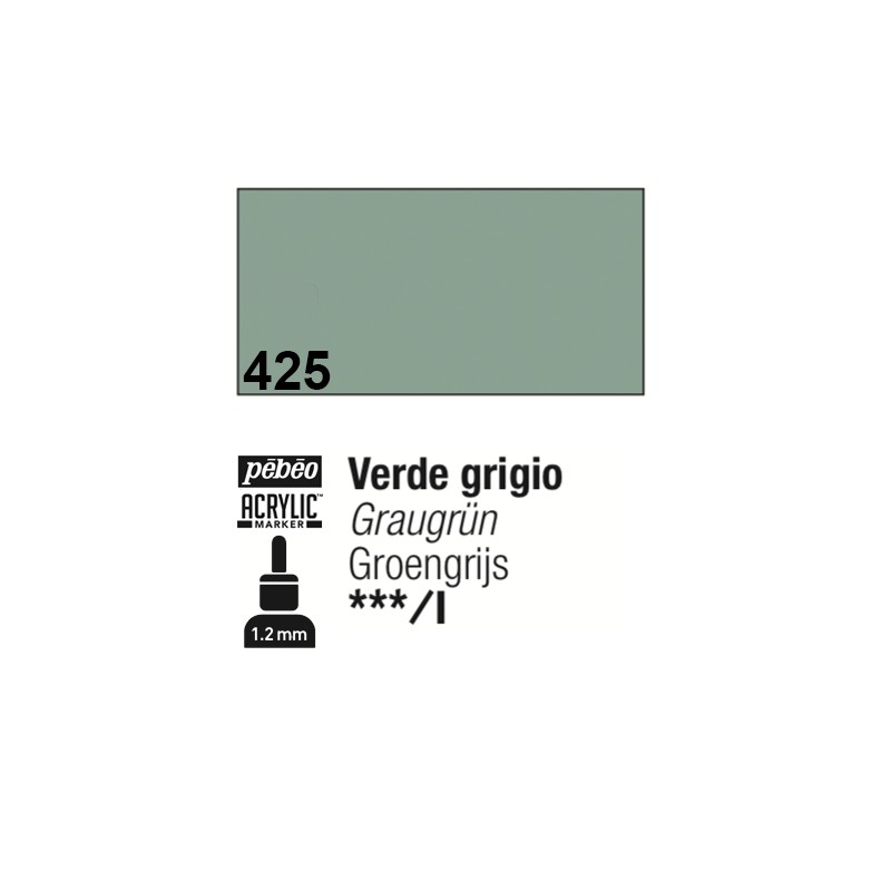 425 - Pebeo Acrylic Marker Verde Grigio punta fine rotonda 1,2mm