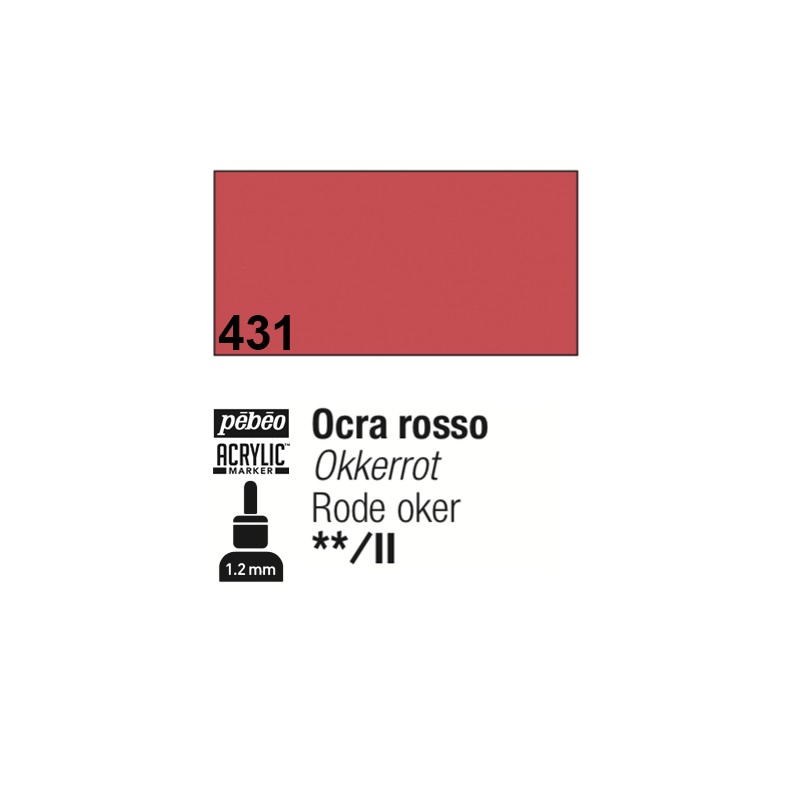 431 - Pebeo Acrylic Marker Ocra Rosso punta fine rotonda 1,2mm
