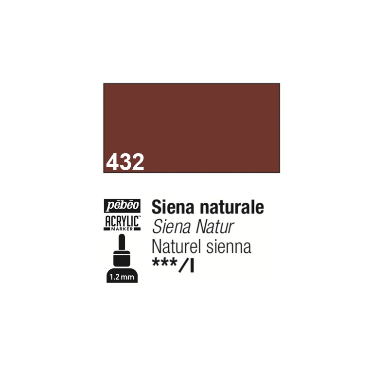 432 - Pebeo Acrylic Marker Siena Naturale punta fine rotonda 1,2mm