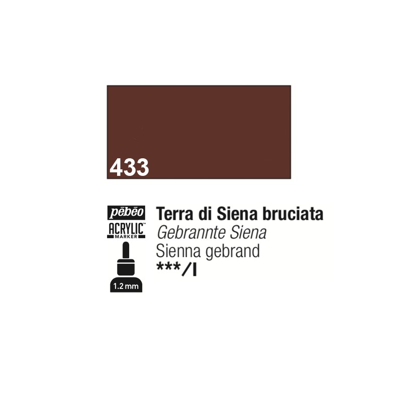 433 - Pebeo Acrylic Marker Terra Di Siena Bruciata punta fine rotonda 1,2mm