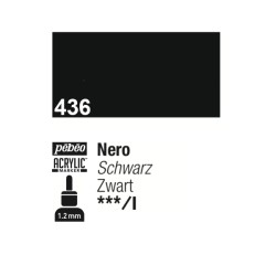436 - Pebeo Acrylic Marker Nero punta fine rotonda 1,2mm