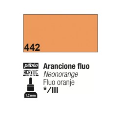 442 - Pebeo Acrylic Marker Arancione Fluo punta fine rotonda 1,2mm