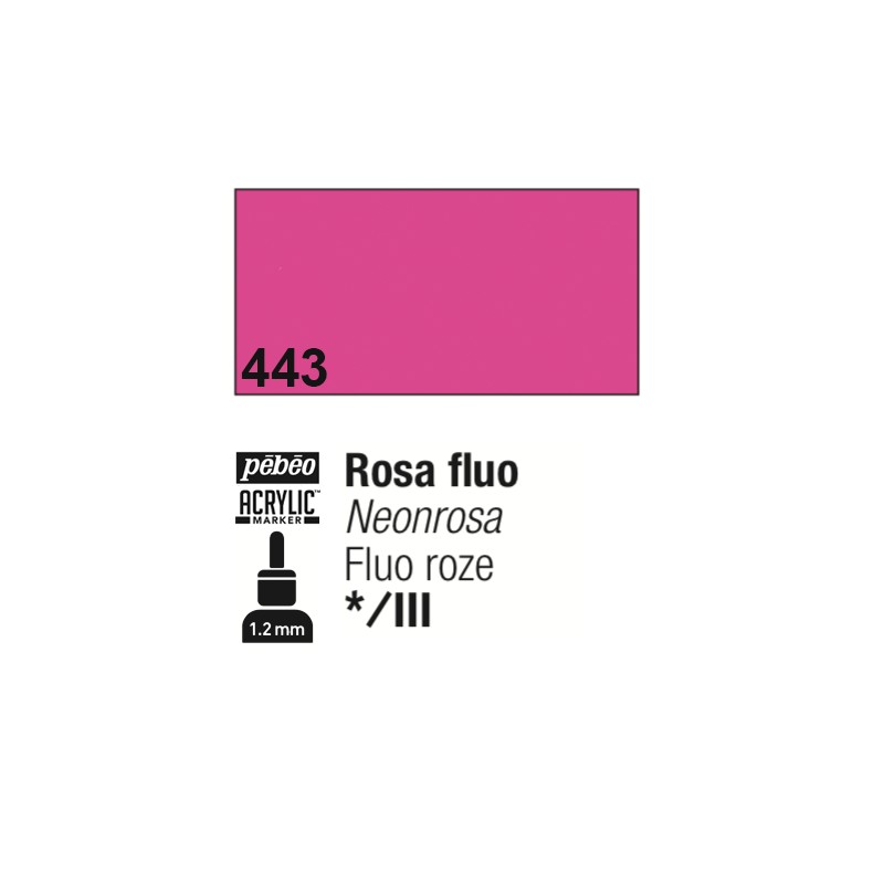 443 - Pebeo Acrylic Marker Rosa Fluo punta fine rotonda 1,2mm