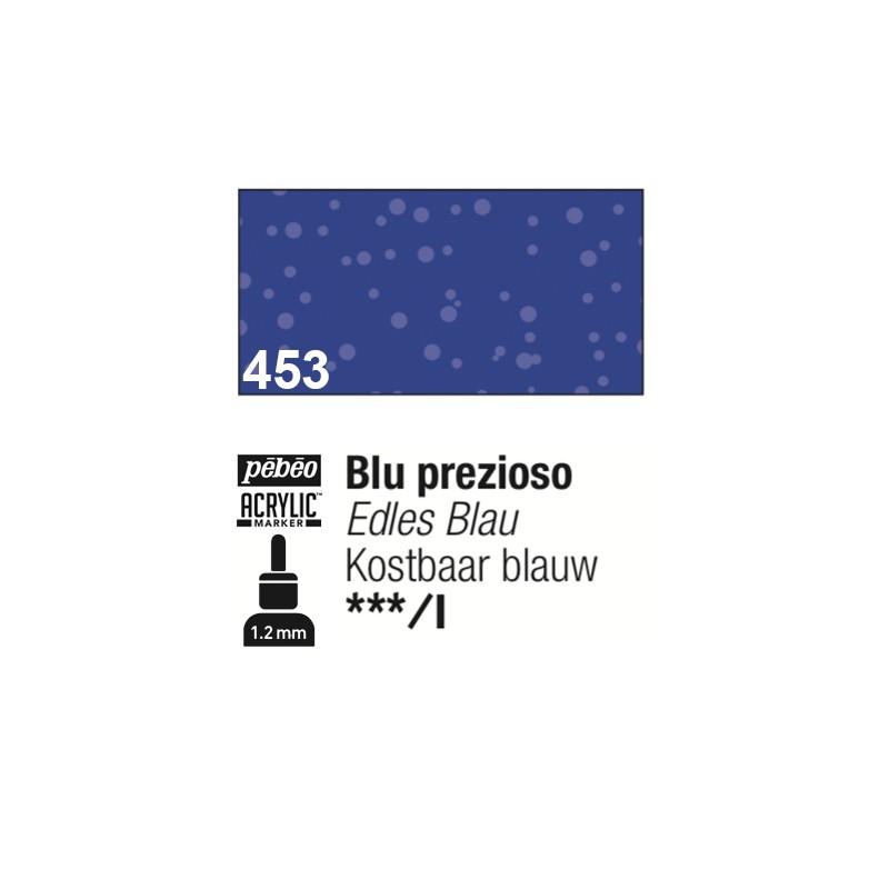 453 - Pebeo Acrylic Marker Blu Prezioso punta fine rotonda 1,2mm