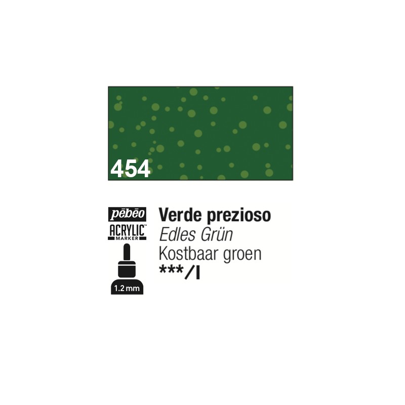 454 - Pebeo Acrylic Marker Verde Prezioso punta fine rotonda 1,2mm