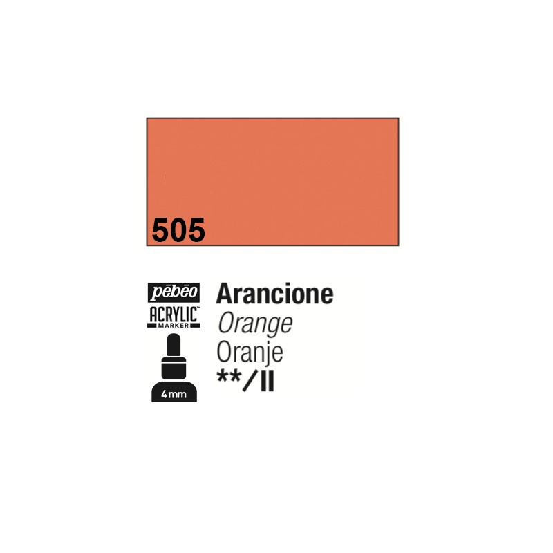 505 - Pebeo Acrylic Marker Arancione punta media rotonda 4mm