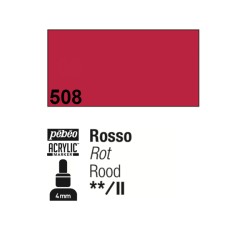508 - Pebeo Acrylic Marker Rosso punta media rotonda 4mm