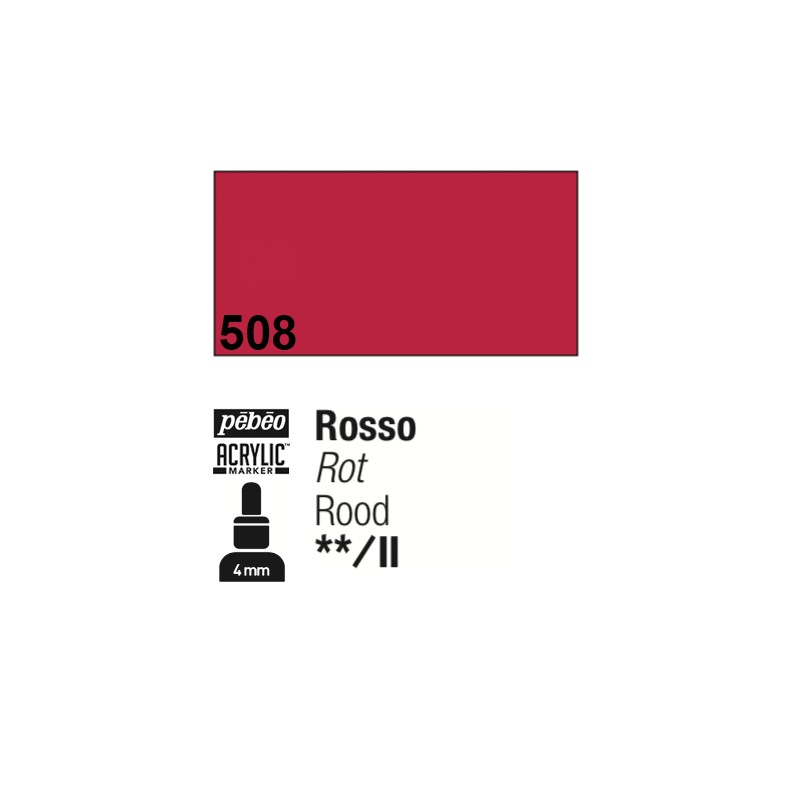 508 - Pebeo Acrylic Marker Rosso punta media rotonda 4mm