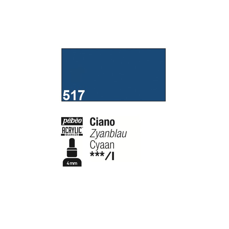 517 - Pebeo Acrylic Marker Ciano punta media rotonda 4mm