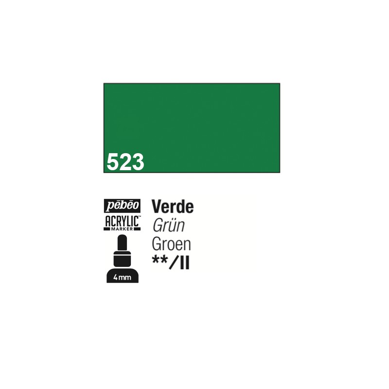 523 - Pebeo Acrylic Marker Verde punta media rotonda 4mm