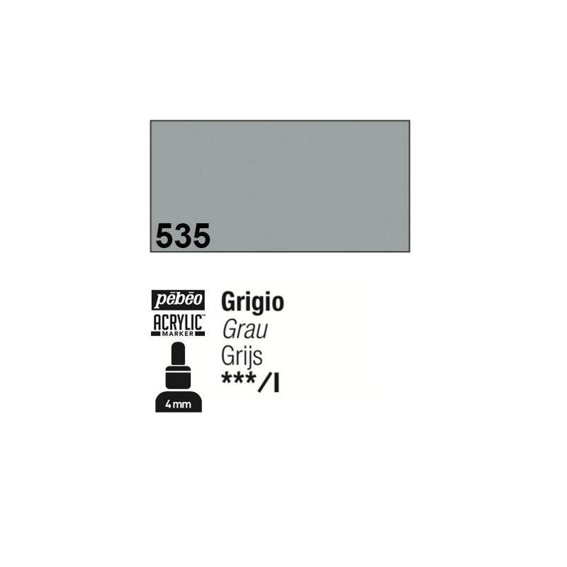 535 - Pebeo Acrylic Marker Grigio punta media rotonda 4mm