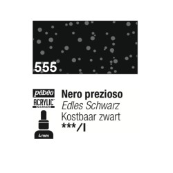 555 - Pebeo Acrylic Marker Nero Prezioso punta media rotonda 4mm