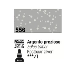 556 - Pebeo Acrylic Marker Argento Prezioso punta media rotonda 4mm