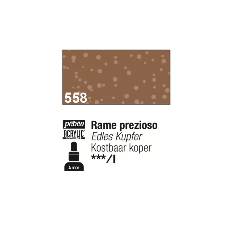 558 - Pebeo Acrylic Marker Rame Prezioso punta media rotonda 4mm