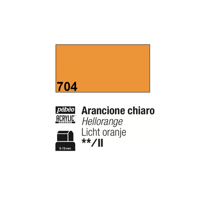 704 - Pebeo Acrylic Marker Arancione Chiaro punta 3 in 1, 5-15mm
