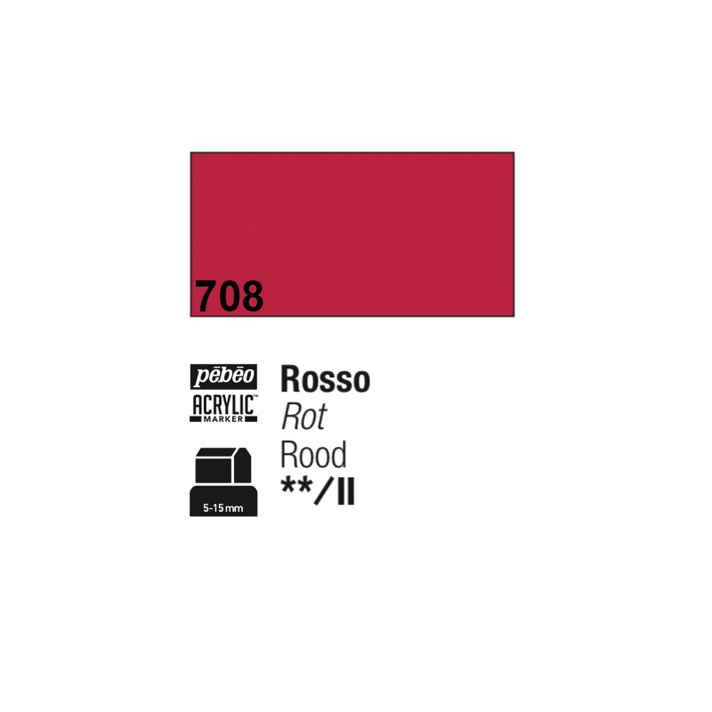 708 - Pebeo Acrylic Marker Rosso punta 3 in 1, 5-15mm