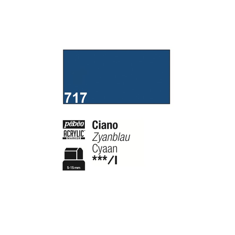 717 - Pebeo Acrylic Marker Ciano punta 3 in 1, 5-15mm