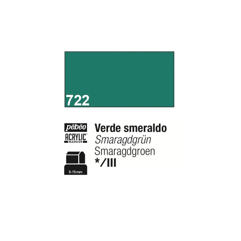 722 - Pebeo Acrylic Marker Verde Smealdo punta 3 in 1, 5-15mm