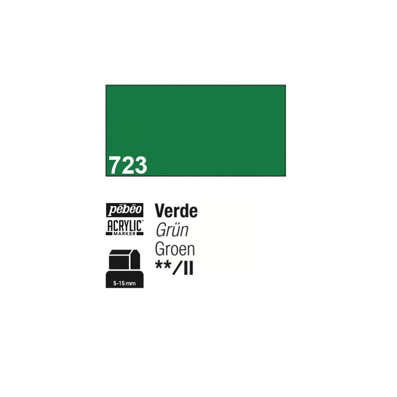723 - Pebeo Acrylic Marker Verde punta 3 in 1, 5-15mm