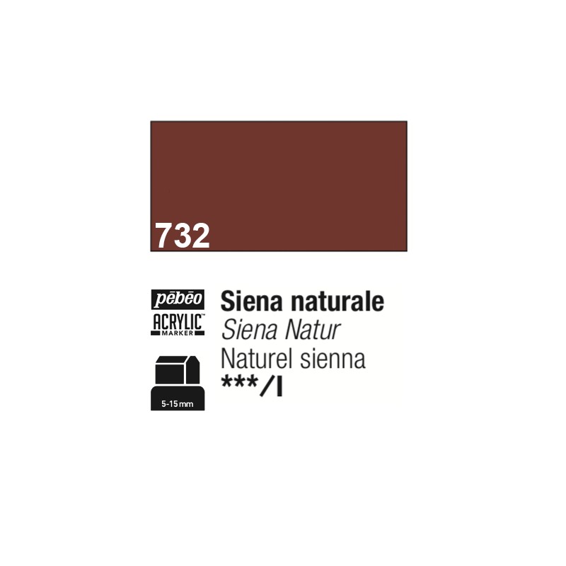 732 - Pebeo Acrylic Marker Siena Naturale punta 3 in 1, 5-15mm