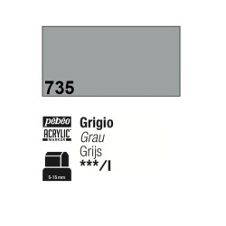 735 - Pebeo Acrylic Marker Grigio punta 3 in 1, 5-15mm