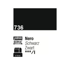 736 - Pebeo Acrylic Marker Nero punta 3 in 1, 5-15mm
