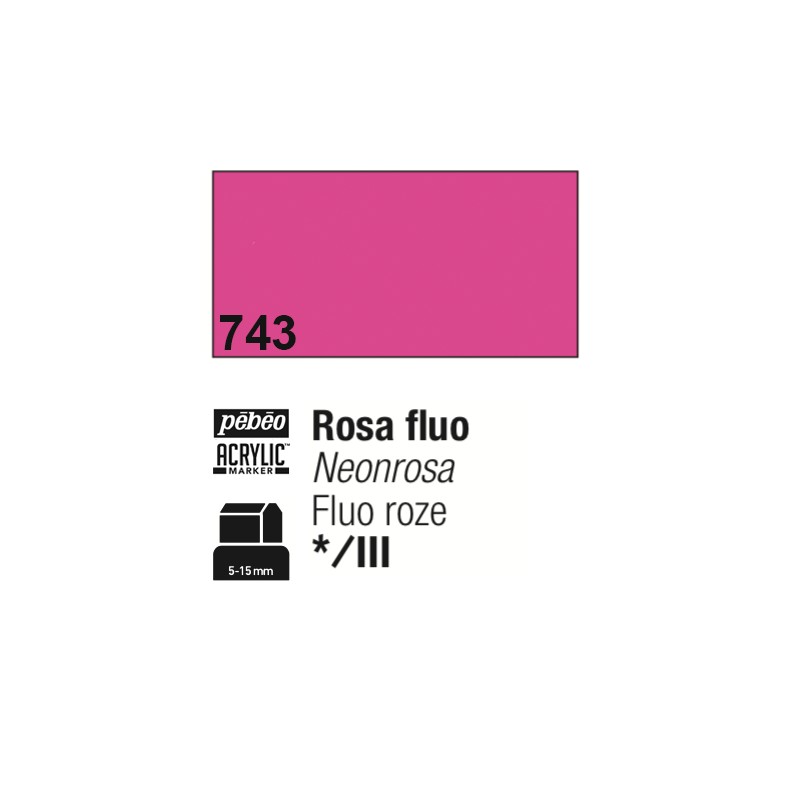 743 - Pebeo Acrylic Marker Rosa Fluo punta 3 in 1, 5-15mm